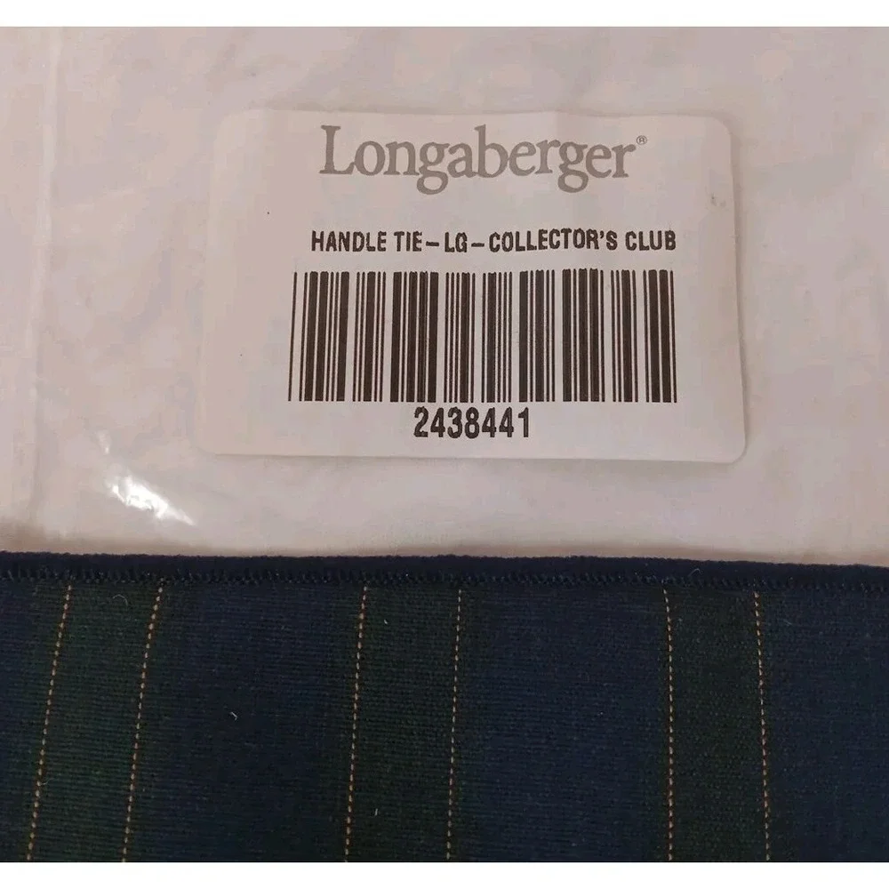 Longaberger Handle Tie Collector's Club Navy Blue‎ Green 2438441